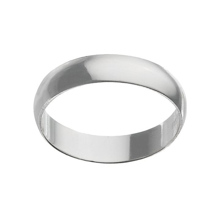 Sterling Silver 5-mm Polished Wedding Band - Men, Size: 10, Grey
