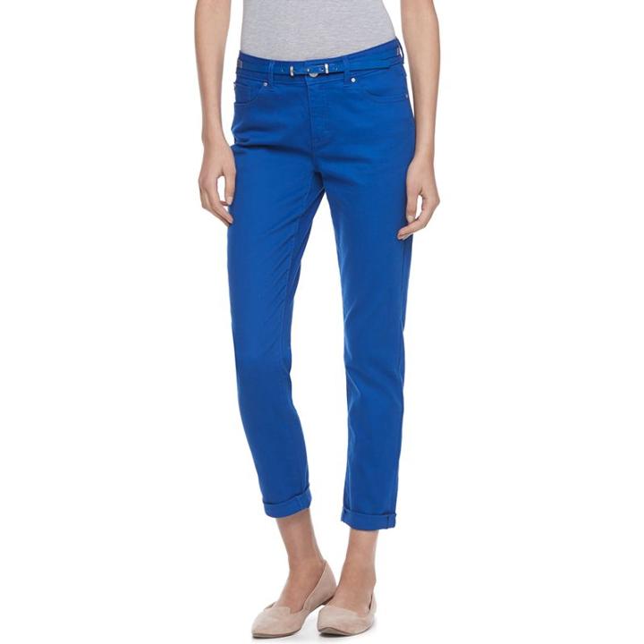 Women's Elle&trade; Cuffed Skinny Capri Jeans, Size: 10, Blue