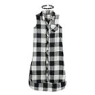 Girls 7-16 My Michelle Buffalo Checkered High-low Shirtdress With Choker Necklace, Size: 16 Ave/med, Oxford