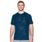 Men's Under Armour Tech Patterned Running Shirt, Size: Xxl, Blackout Steel