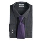 Men's Croft & Barrow&reg; Regular-fit Stretch-collar Dress Shirt And Patterned Tie Boxed Set, Size: M-32/33, Grey (charcoal)