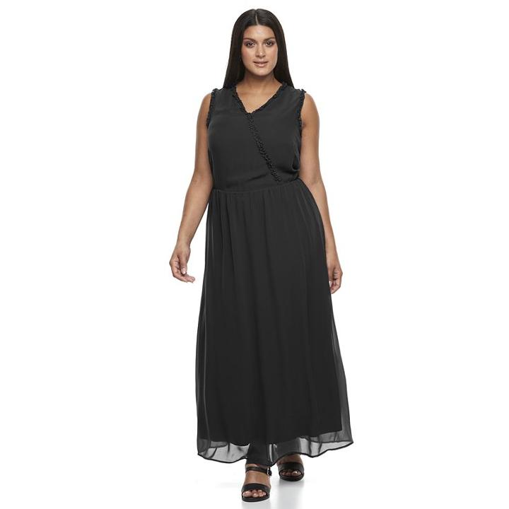 Plus Size Design 365 Ruffle-trim Maxi Dress, Women's, Size: 2xl, Oxford