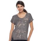 Women's Apt. 9&reg; Embellished Scoopneck Tee, Size: Small, Dark Grey