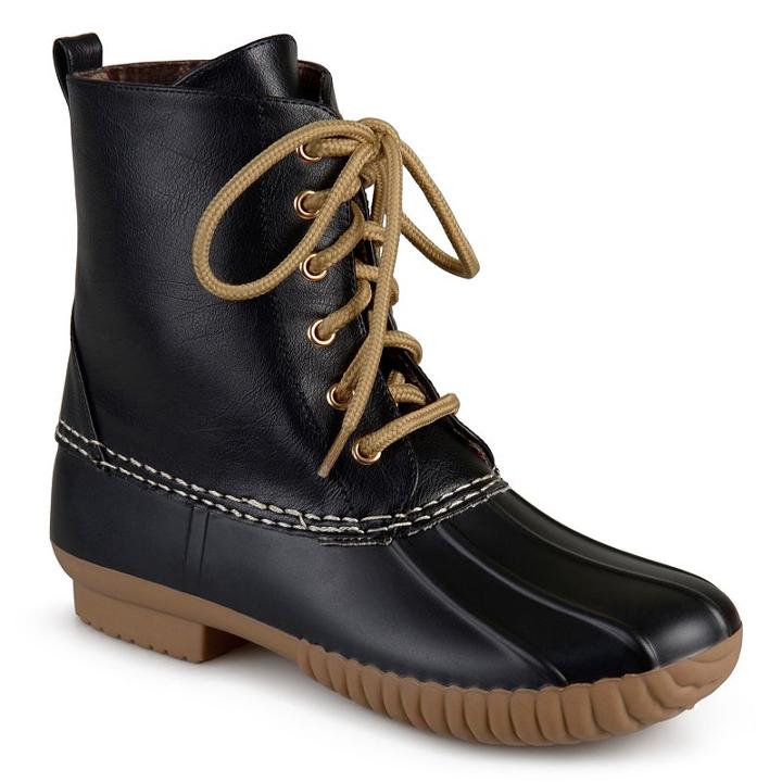 Journee Collection Rada Women's Water-resistant Duck Boots, Girl's, Size: Medium (6), Black