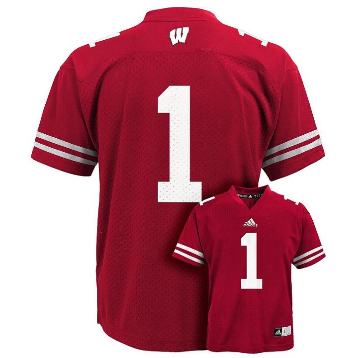 Boys 8-20 Adidas Wisconsin Badgers Nfl Replica Jersey, Boy's, Size: L(14/16), Red
