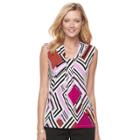Women's Dana Buchman Knot-front Top, Size: Medium, Light Blue