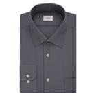 Men's Arrow Athletic-fit Solid Wrinkle-free Spread-collar Dress Shirt, Size: L-32/33, Grey