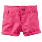 Baby Girl Carter's Cuffed Twill Shorts, Size: 6 Months, Pink