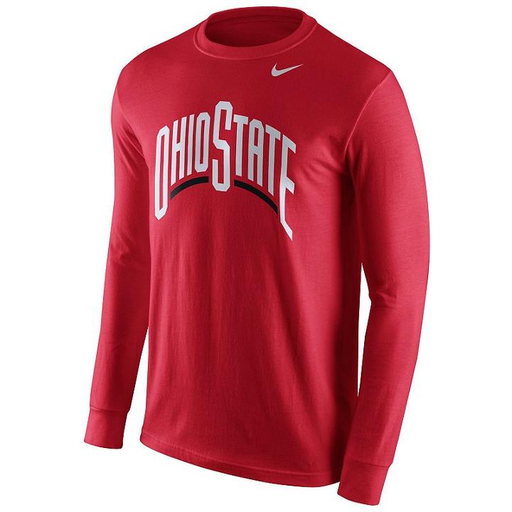 Men's Nike Ohio State Buckeyes Wordmark Tee, Size: Medium, Red