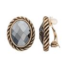 Dana Buchman Oval Nickel Free Clip On Earrings, Women's, Dark Beige