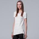 Women's Simply Vera Vera Wang Raw-edge High Low Tee, Size: Large, White
