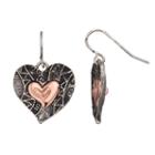 Believe In Two Tone Textured Heart Drop Earrings, Women's, Multicolor