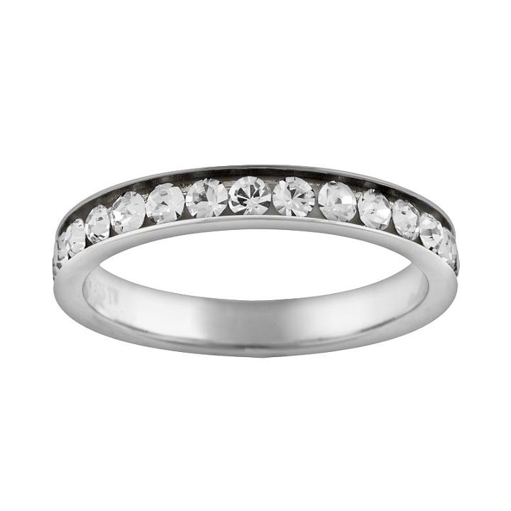 Silver Plated Simulated Crystal Eternity Ring, Women's, Size: 8, White