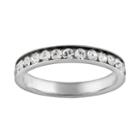 Silver Plated Simulated Crystal Eternity Ring, Women's, Size: 8, White