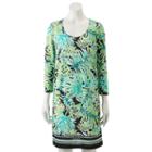 Women's Caribbean Joe Palm Leaf Shirt Dress, Size: Large, Oxford