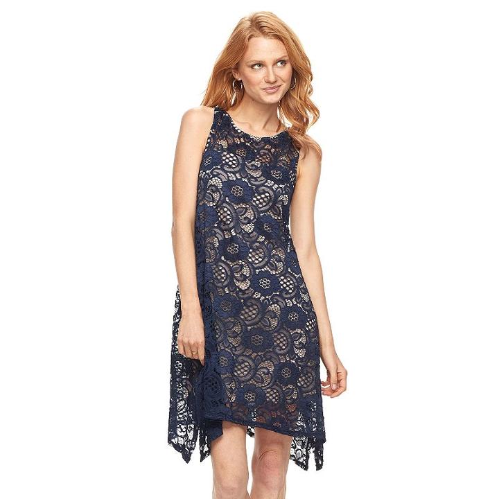 Women's Bethany Paisley Lace Shift Dress, Size: Xl, Natural