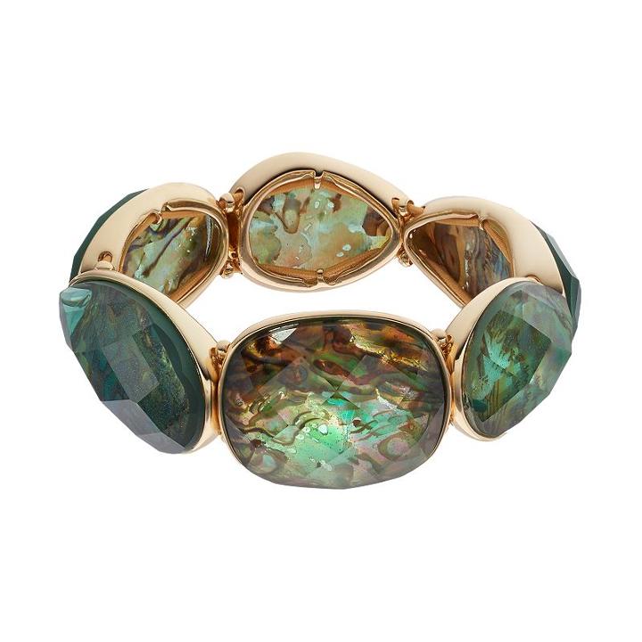 Dana Buchman Simulated Abalone Stretch Bracelet, Women's, Green
