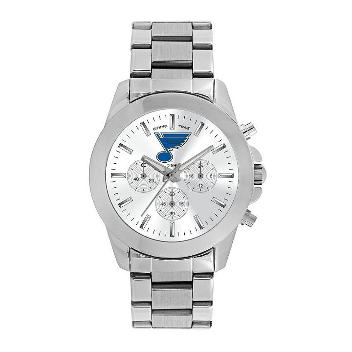 Game Time, Women's St. Louis Blues Knockout Watch, Silver