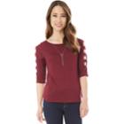 Juniors' Iz Byer Cutout Ladder Sleeve Crewneck Top, Teens, Size: Small, Purple