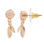 Lc Lauren Conrad Crackle Stone Leaf Nickel Free Drop Earrings, Women's, Gold