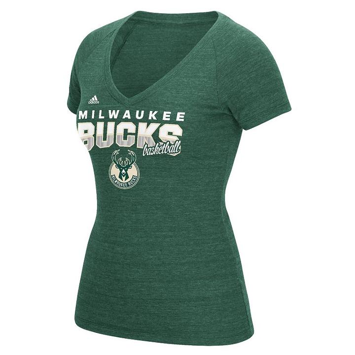 Women's Adidas Milwaukee Bucks Horizon Lines Tee, Size: Medium, Green Oth