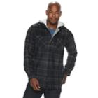 Men's Anchorage Expedition Classic-fit Plaid Fleece Hooded Shirt Jacket, Size: Large, Black