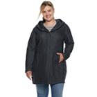 Plus Size Sebby Collection Hooded Fleece Jacket, Women's, Size: 3xl, Blue (navy)