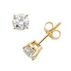 14k Gold 1-ct. T.w. Igi Certified Round-cut Diamond Solitaire Earrings, Women's, White