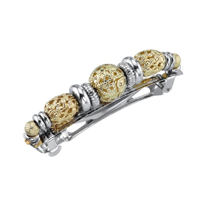 1928 Two Tone Beaded Barrette Hair Clip, Women's, Multicolor