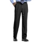 Big & Tall Haggar&reg; Cool 18&reg; Classic-fit Pleated No-iron Expandable Waist Pants, Men's, Size: 48x32, Black