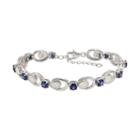 Lab-created Opal & Cubic Zirconia Sterling Silver Bracelet, Women's, Size: 8, Purple