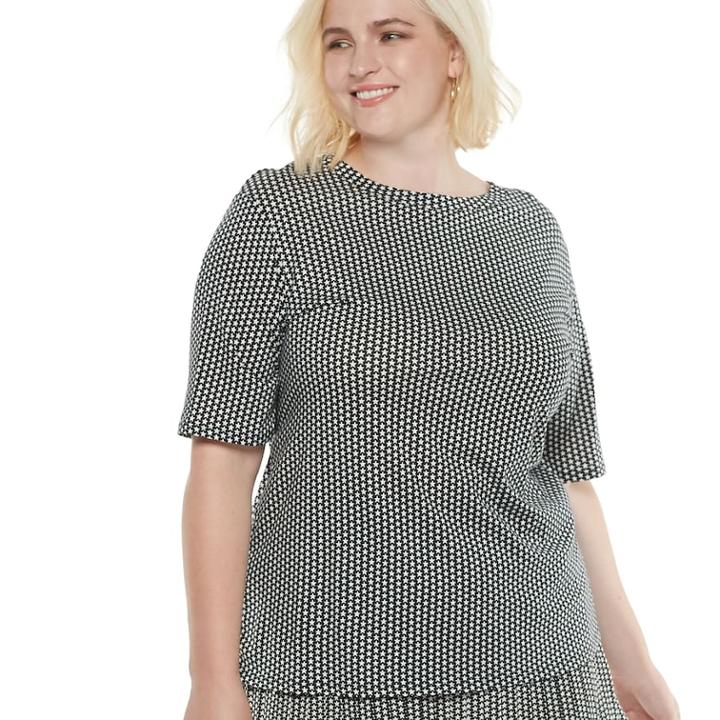 Plus Size Popsugar Print Tee, Women's, Size: 1xl, Oxford