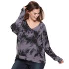 Juniors' Plus Size Mudd&reg; Lace-up Sweatshirt, Teens, Size: 2xl, Black