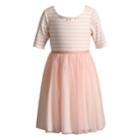 Girls 4-6x Youngland Striped Dress, Size: 4, Dark Pink