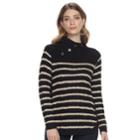Women's Croft & Barrow&reg; Cable-knit Splitneck Sweater, Size: Large, Black
