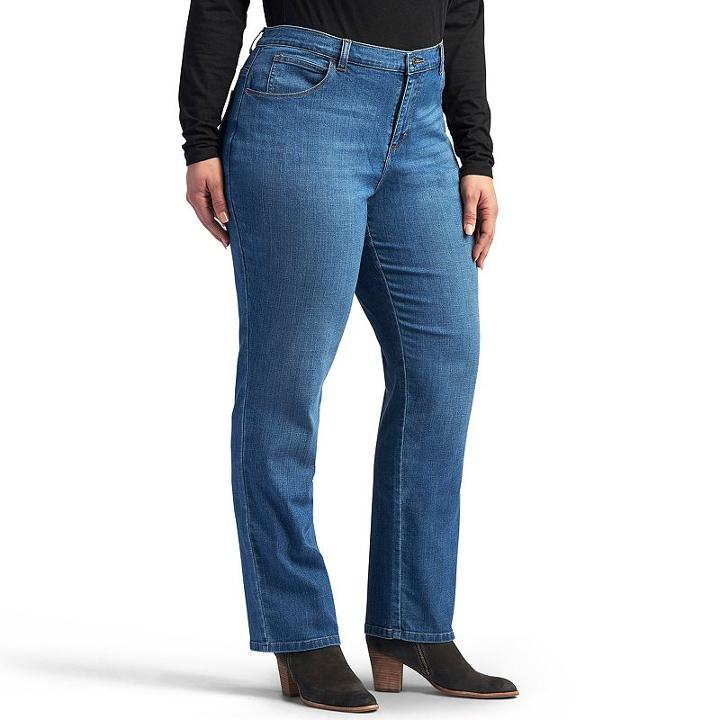 Plus Size Lee Relaxed Fit Straight-leg Jeans, Women's, Size: 26w T/l, Dark Blue