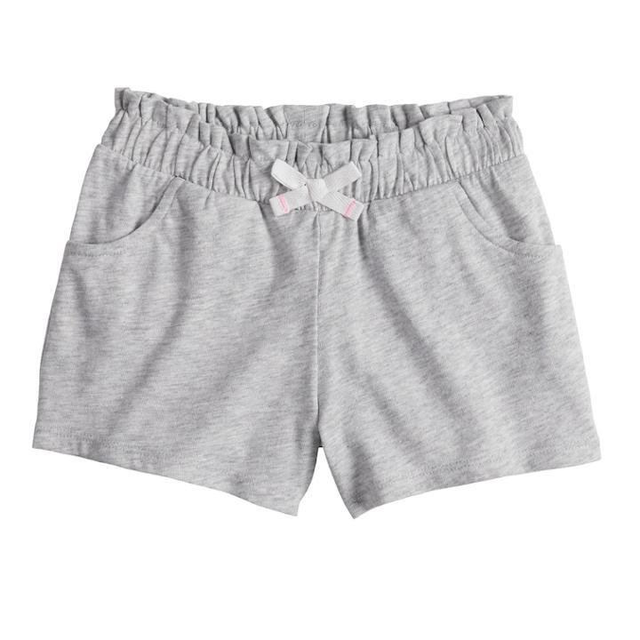 Girls 4-10 Jumping Beans&reg; Paper Bag Waist Shorts, Size: 6, Light Grey