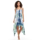 Women's Exist Tie-dye Frayed Cover-up, Multicolor