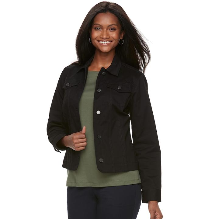 Petite Croft & Barrow&reg; Jacket, Women's, Size: Xs Petite, Black
