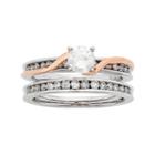 Two Tone 14k Gold Igl Certified 1 Carat T.w. Diamond Twist Engagement Ring Set, Women's, Size: 5.50, White
