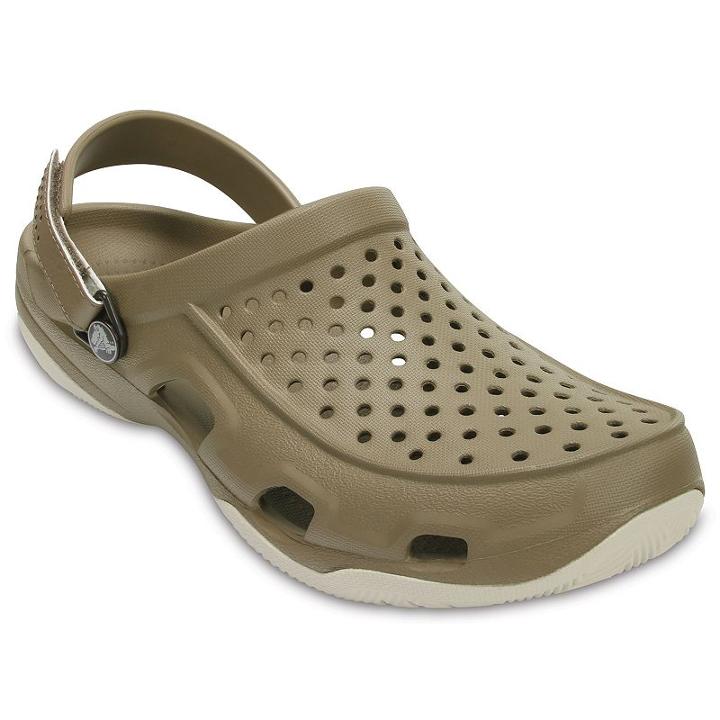 Crocs Swiftwater Deck Men's Clogs, Size: 9, Med Beige