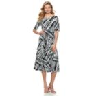 Women's Nina Leonard Print Midi Dress, Size: Small, Black