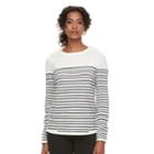 Women's Croft & Barrow&reg; Button Shoulder Shirttail Sweater, Size: Medium, White