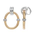 Dana Buchman Two Tone Banded Door Knocker Clip On Earrings, Women's, Multicolor