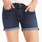 Women's Levi's&reg; Cuffed Mid-length Shorts, Size: 31(us 12)m, Med Blue