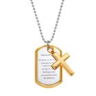 Stainless Steel & Yellow Ion-plated Stainless Steel Serenity Prayer Dog Tag Necklace - Men, Grey