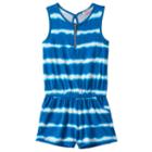 Girls 4-6x Design 365 Tie-dye Striped Romper, Girl's, Size: 5, Blue Other