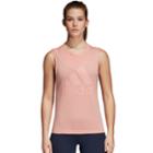 Women's Adidas Essential Solid Graphic Tank, Size: Medium, Dark Pink