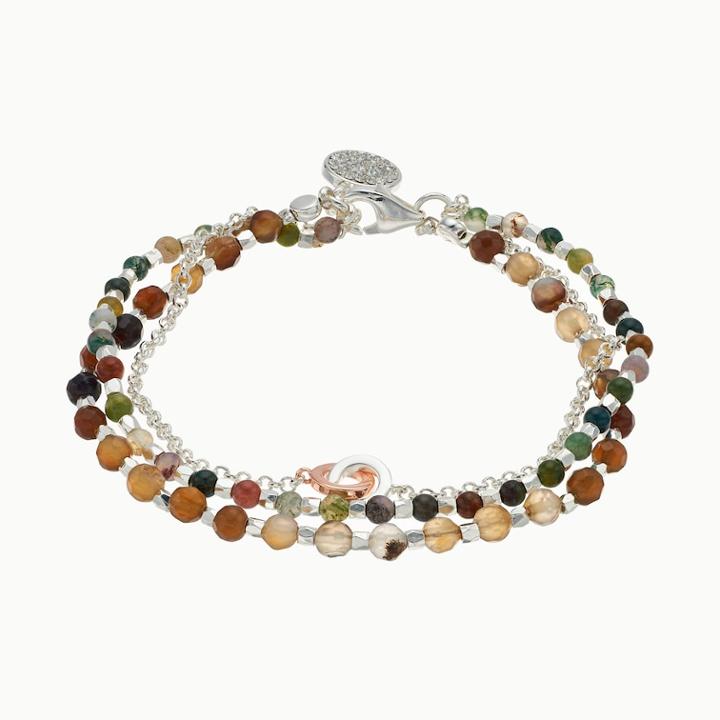 Silver Plated 3-strand Jasper Bracelet, Women's, Green