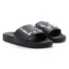 Candie's&reg; Women's Star Stud Love Slide Sandals, Size: Large, Black
